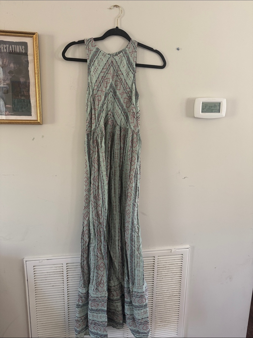 True Craft Mint Green Patterned Maxi Dress